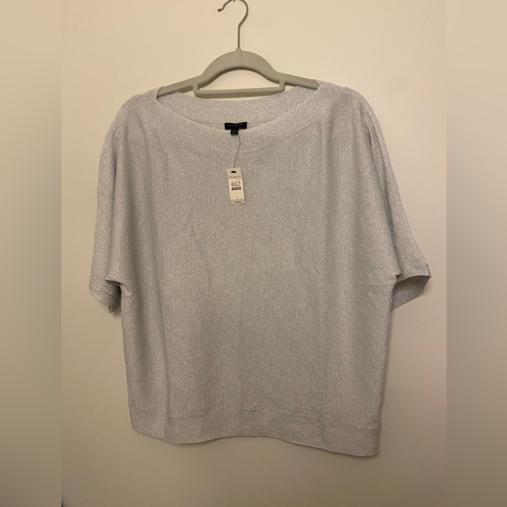 NWT Talbots silver boatneck sweater - size L
